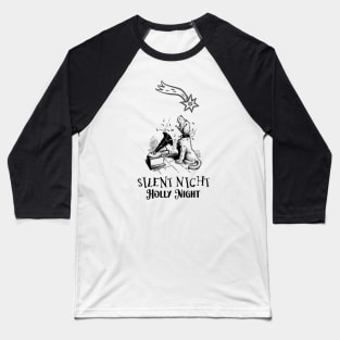 Christmas Humor with Dog Vintage Illustration Baseball T-Shirt